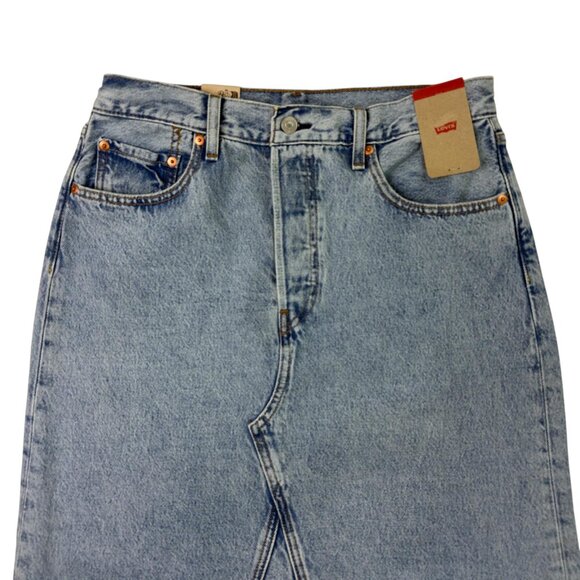 Levi’s Premium Iconic Long Denim Maxi Skirt  Blue Size 30 / 10 / Medium NWT - Picture 4 of 15